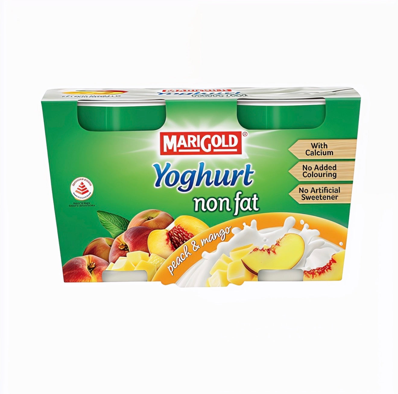 MARIGOLD NON FAT YOGHURT PEACH & MANGO 130G (2sX130G)