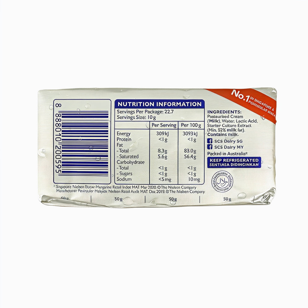 SCS BLOCK BUTTER UNSALTED 227G